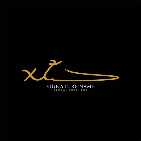 Initials Signature Logo Handwriting Logo Vector Templates Logo Business Beauty — Stock Vector