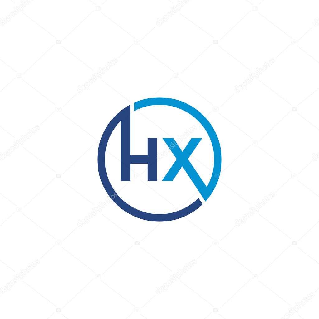 HX Letter logo icon design template elements