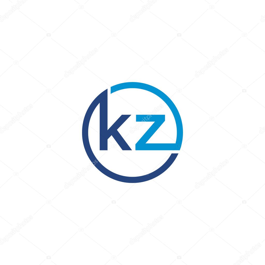 KZ Letter logo icon design template elements