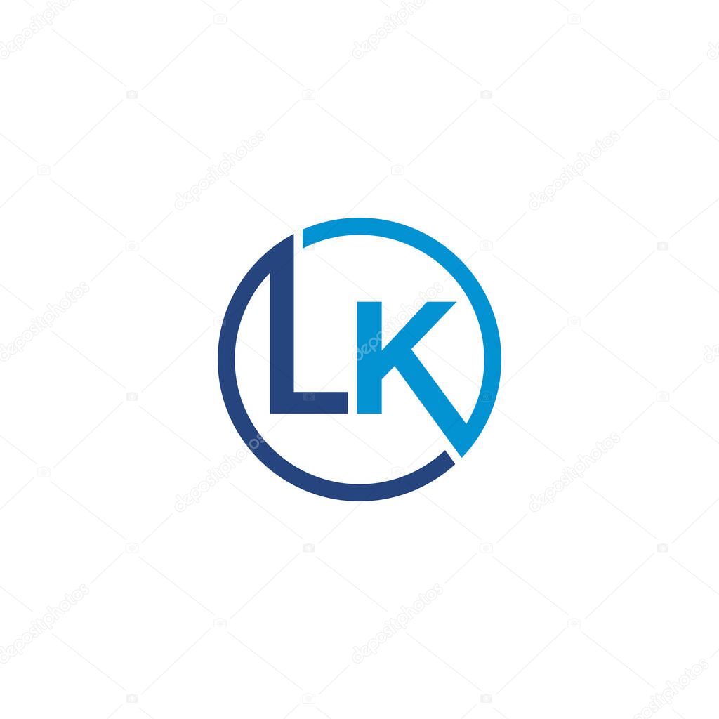 LK Letter logo icon design template elements