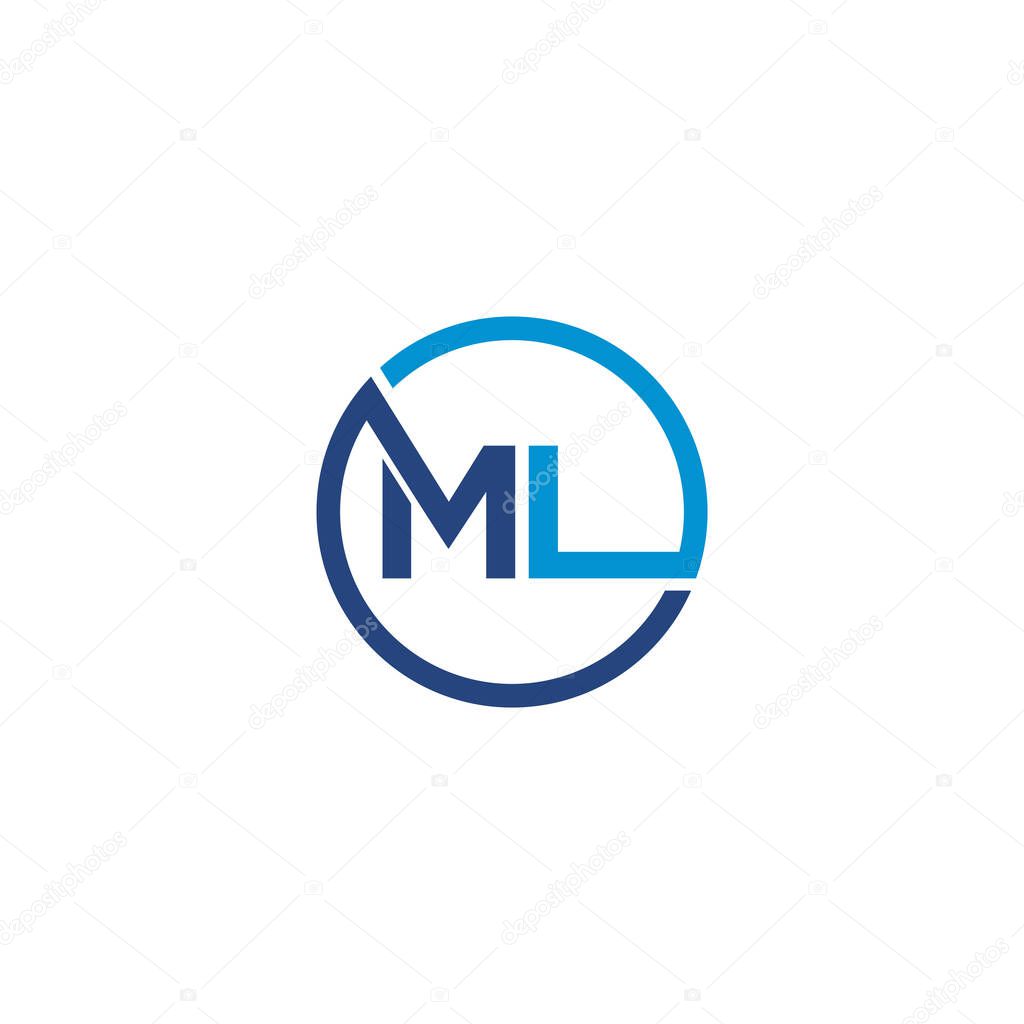 ML Letter logo icon design template elements