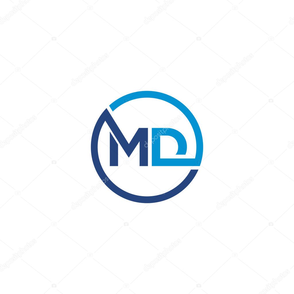 MDNQ Letter logo icon design template elements