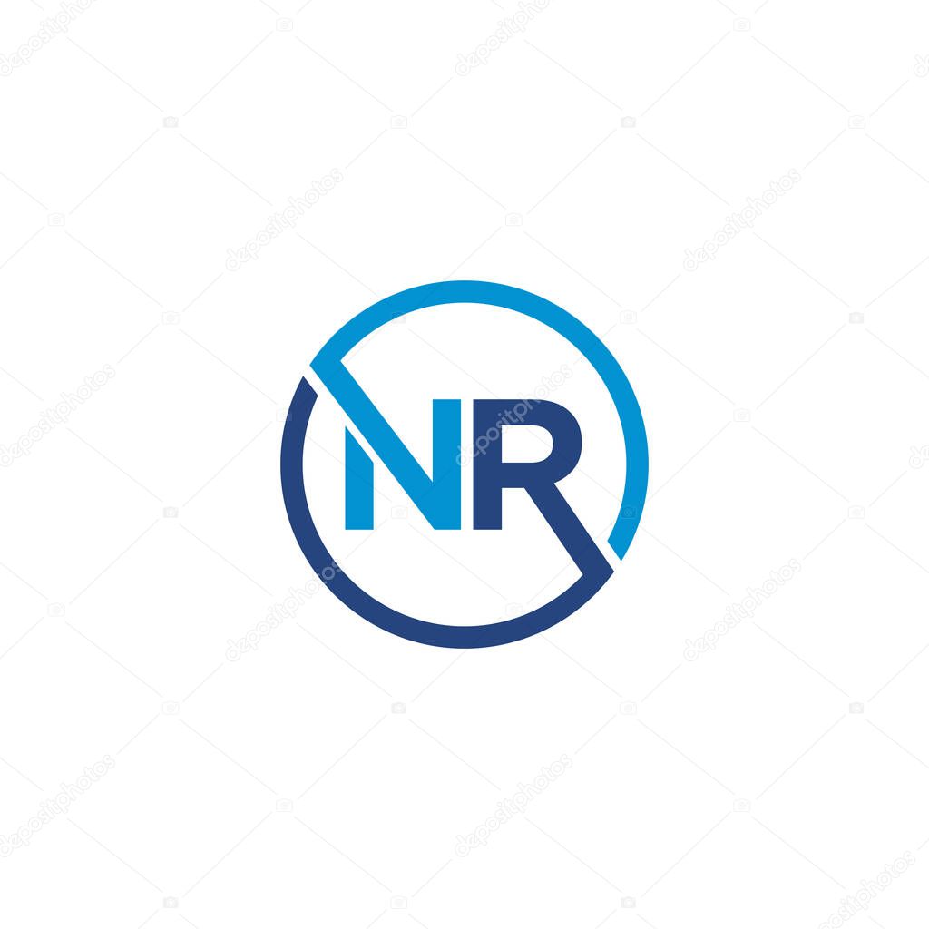 NR Letter logo icon design template elements