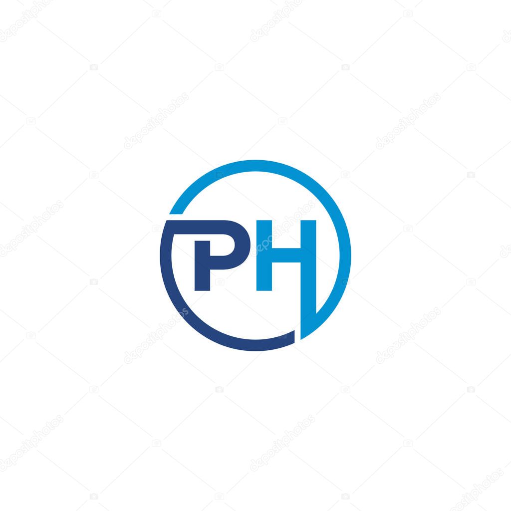 PH Letter logo icon design template elements