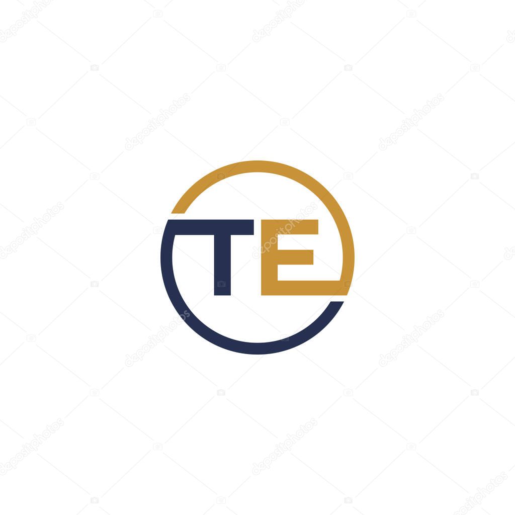 TE Letter logo icon design template elements