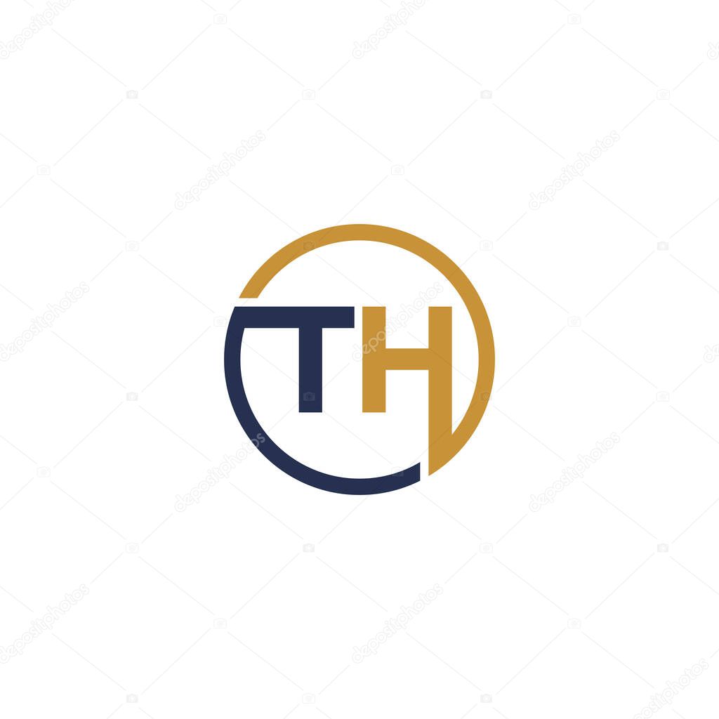 TH Letter logo icon design template elements