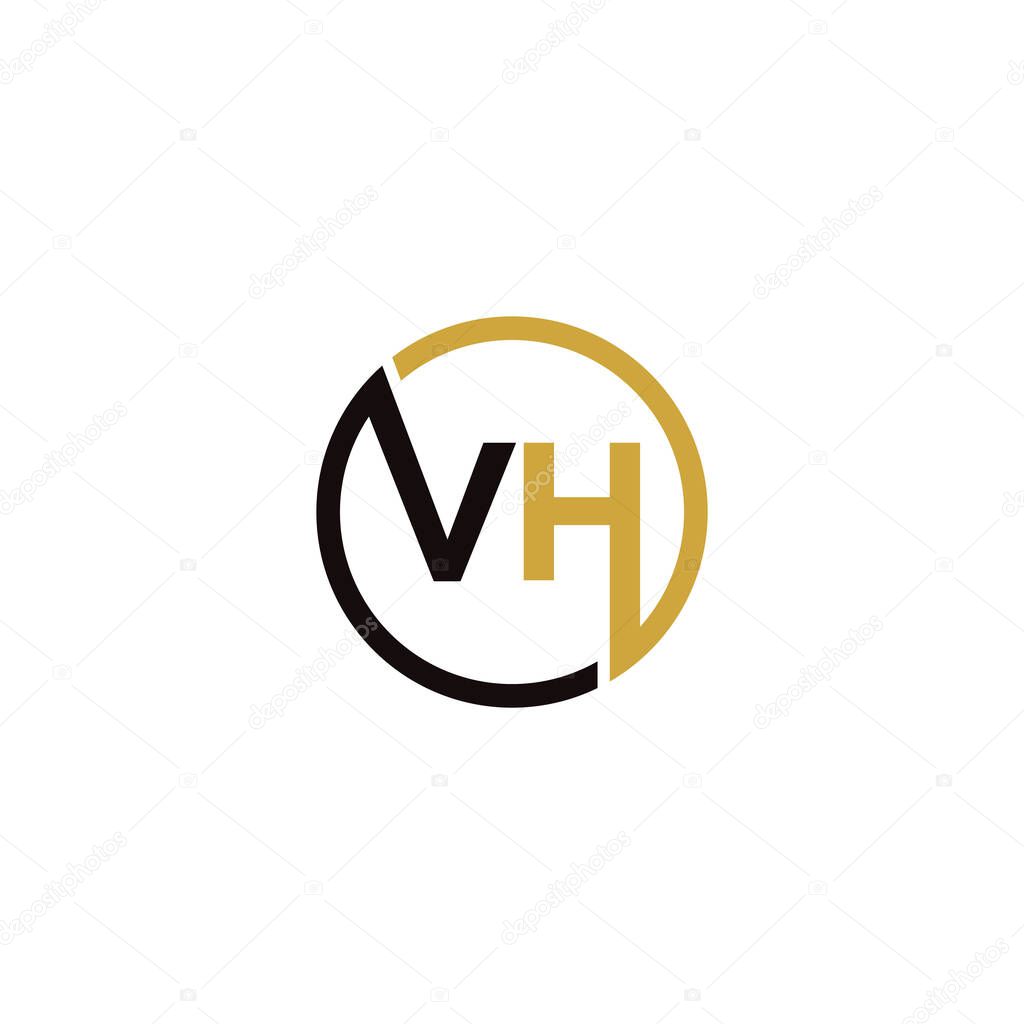 VH Letter logo icon design template elements