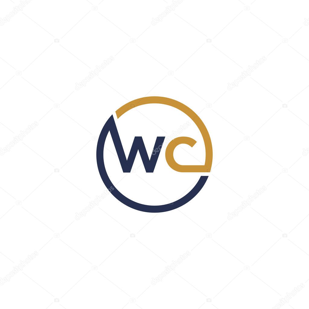 WC Letter logo icon design template elements