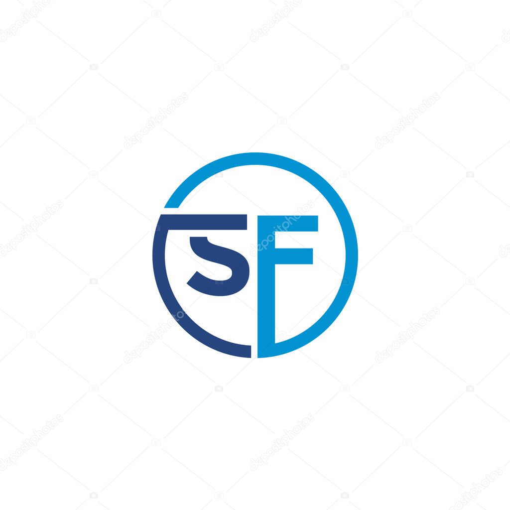 SF Letter logo icon design template elements