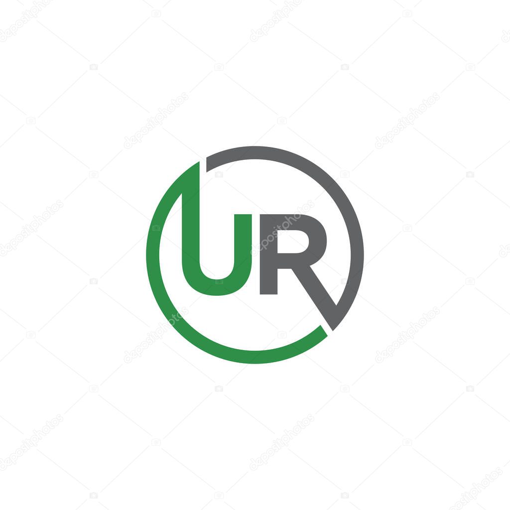 UR Letter logo icon design template elements