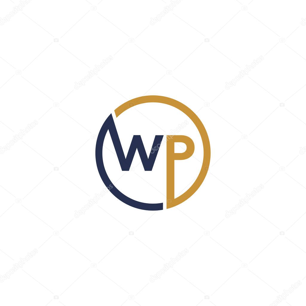 WP Letter logo icon design template elements