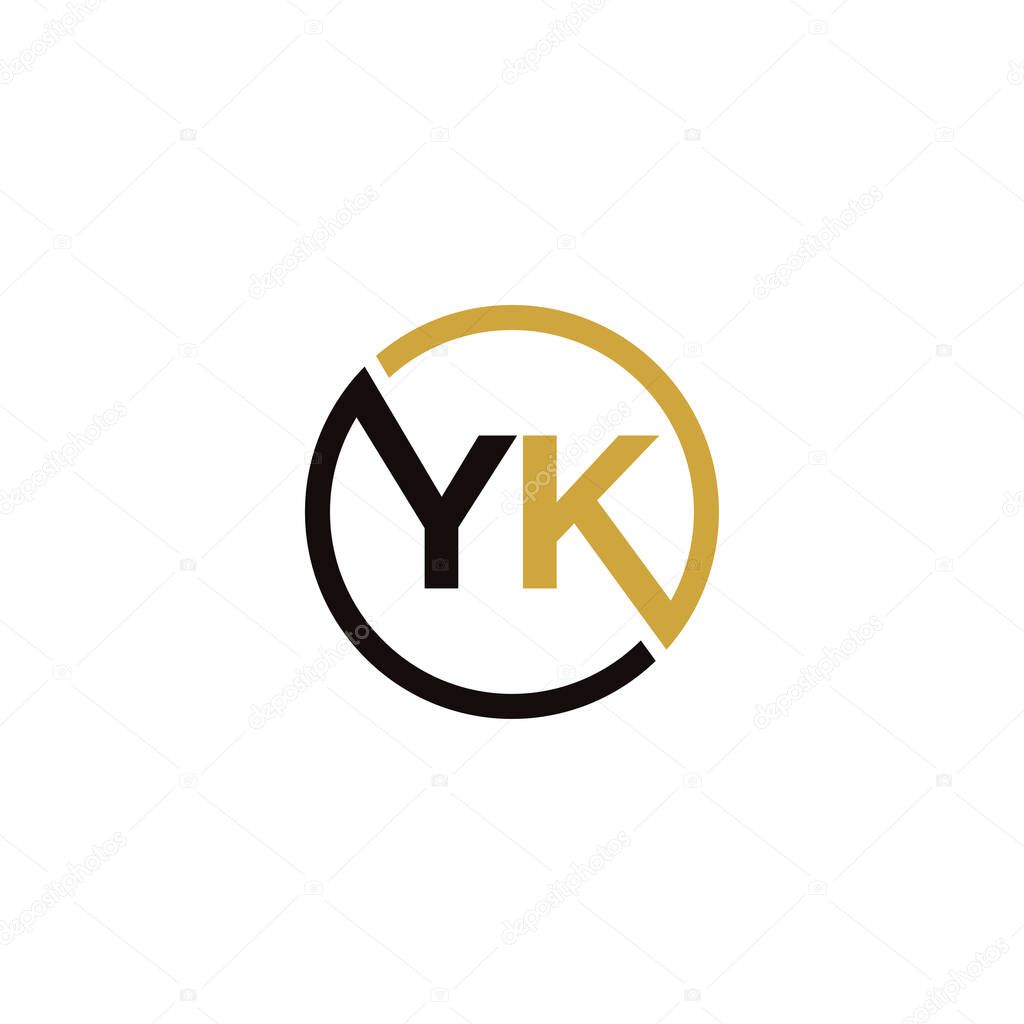 YK Letter logo icon design template elements