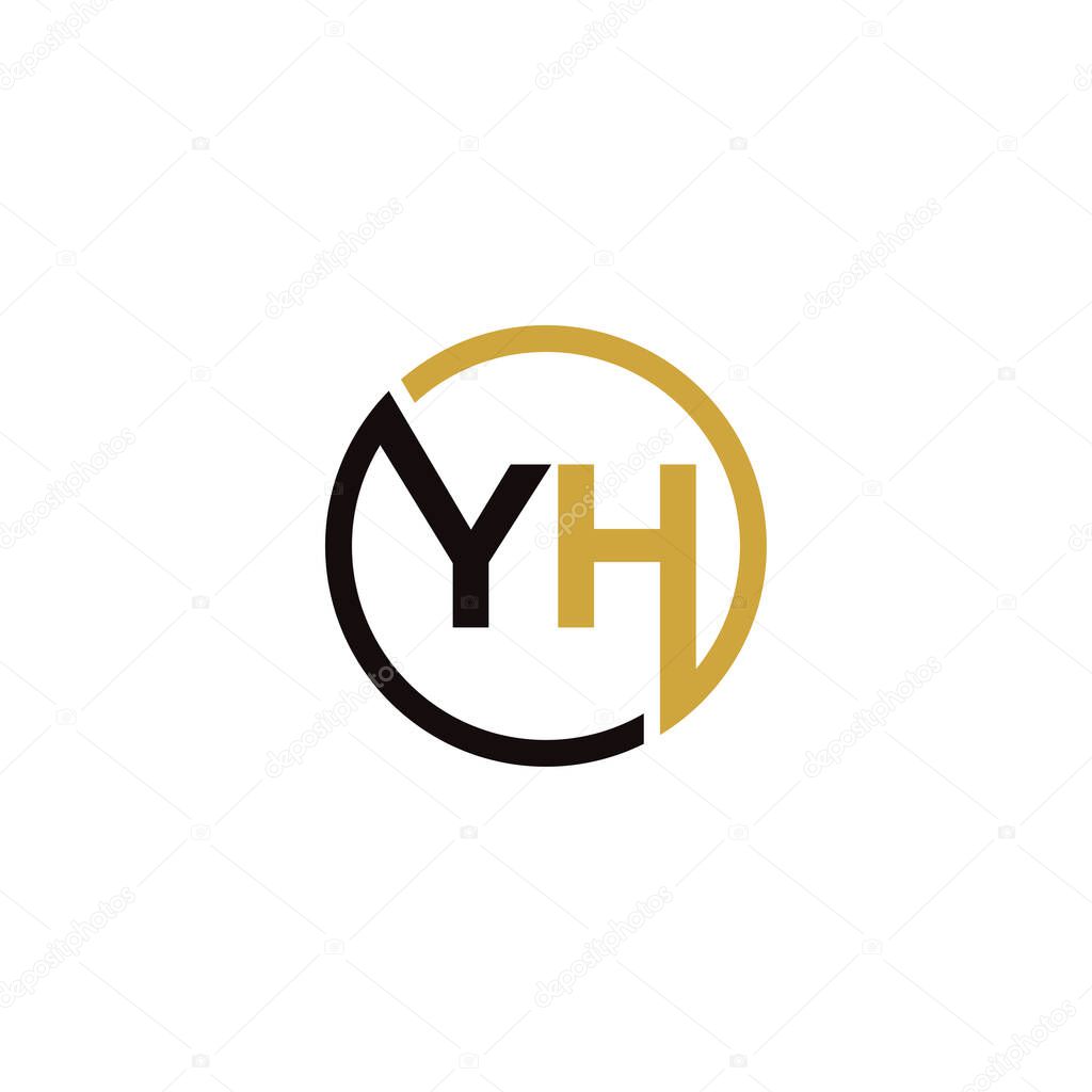 YH Letter logo icon design template elements
