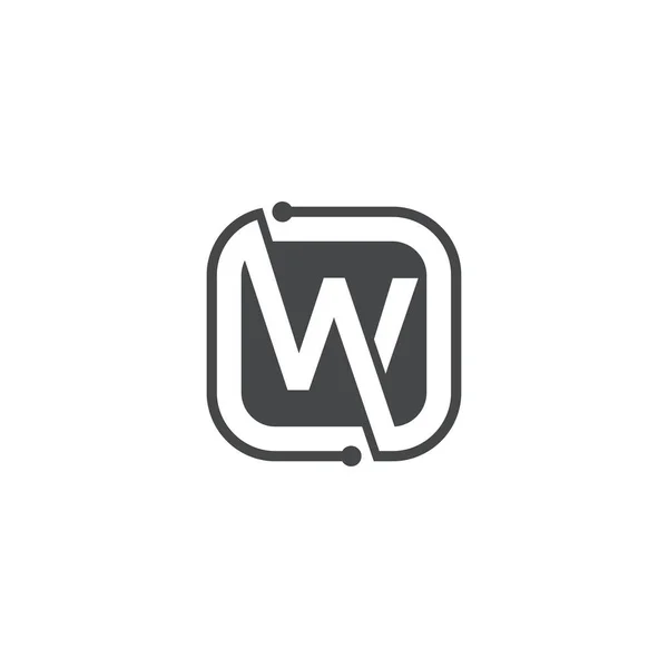 Wレターロゴアイコンデザインテンプレート要素 — ストックベクタ