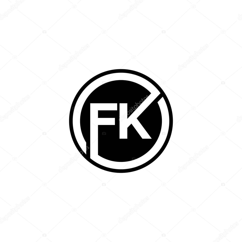 FK Letter logo icon design template elements
