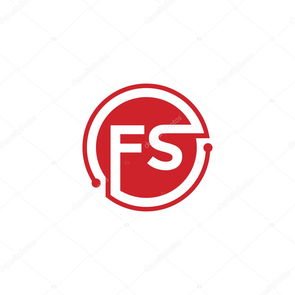 FS Letter logo icon design template elements