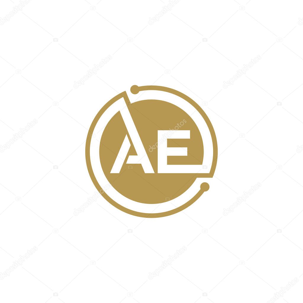 AE Letter logo icon design template elements