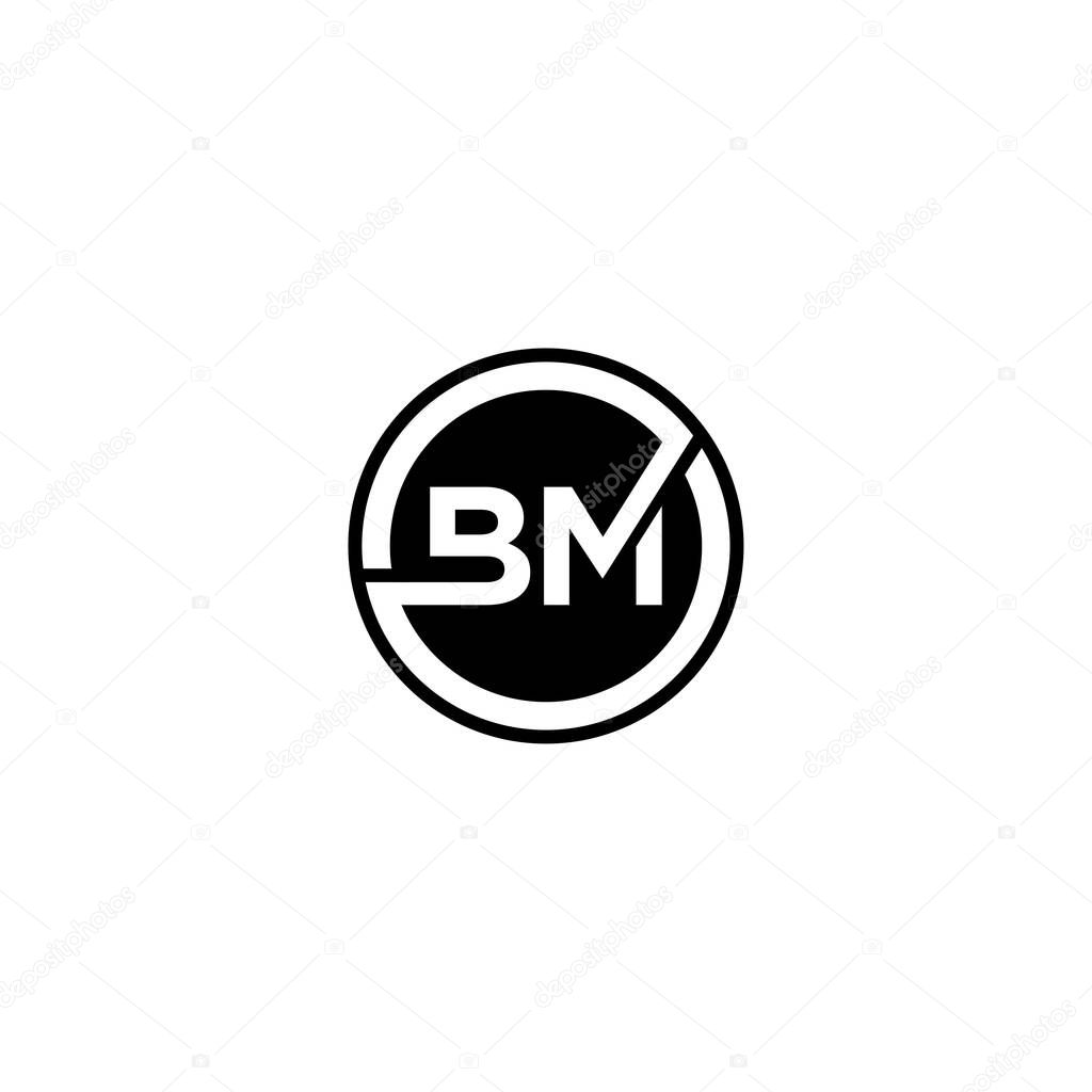 BM Letter logo icon design template elements