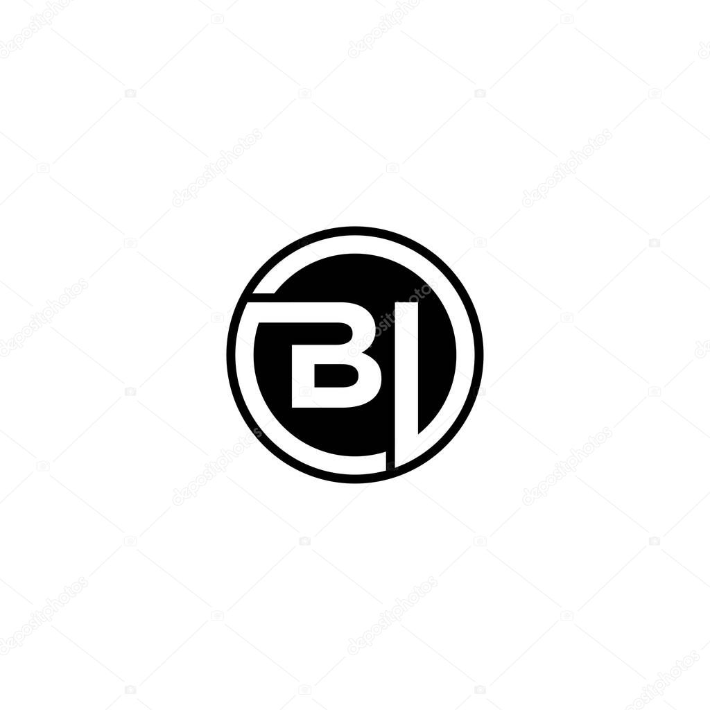 BI Letter logo icon design template elements