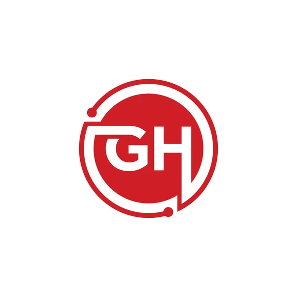 Gh文字のロゴアイコンデザインテンプレート要素 — ストックベクタ