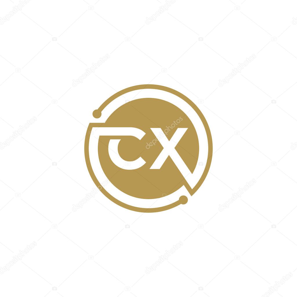 CX Letter logo icon design template elements