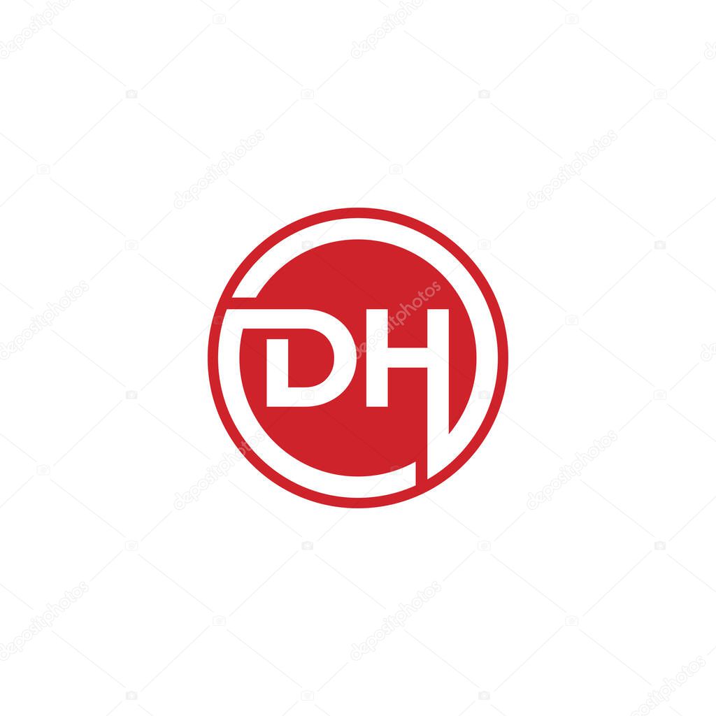 DH Letter logo icon design template elements