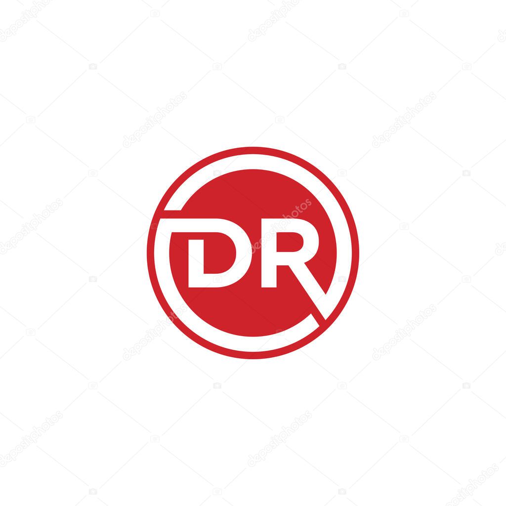 DR Letter logo icon design template elements