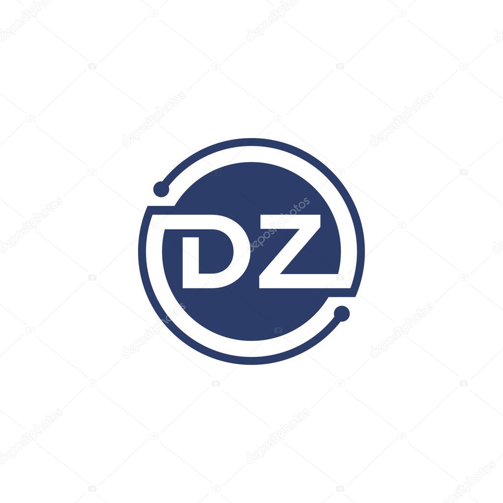 DZ Letter logo icon design template elements