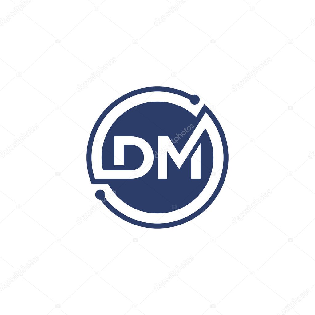 DM Letter logo icon design template elements