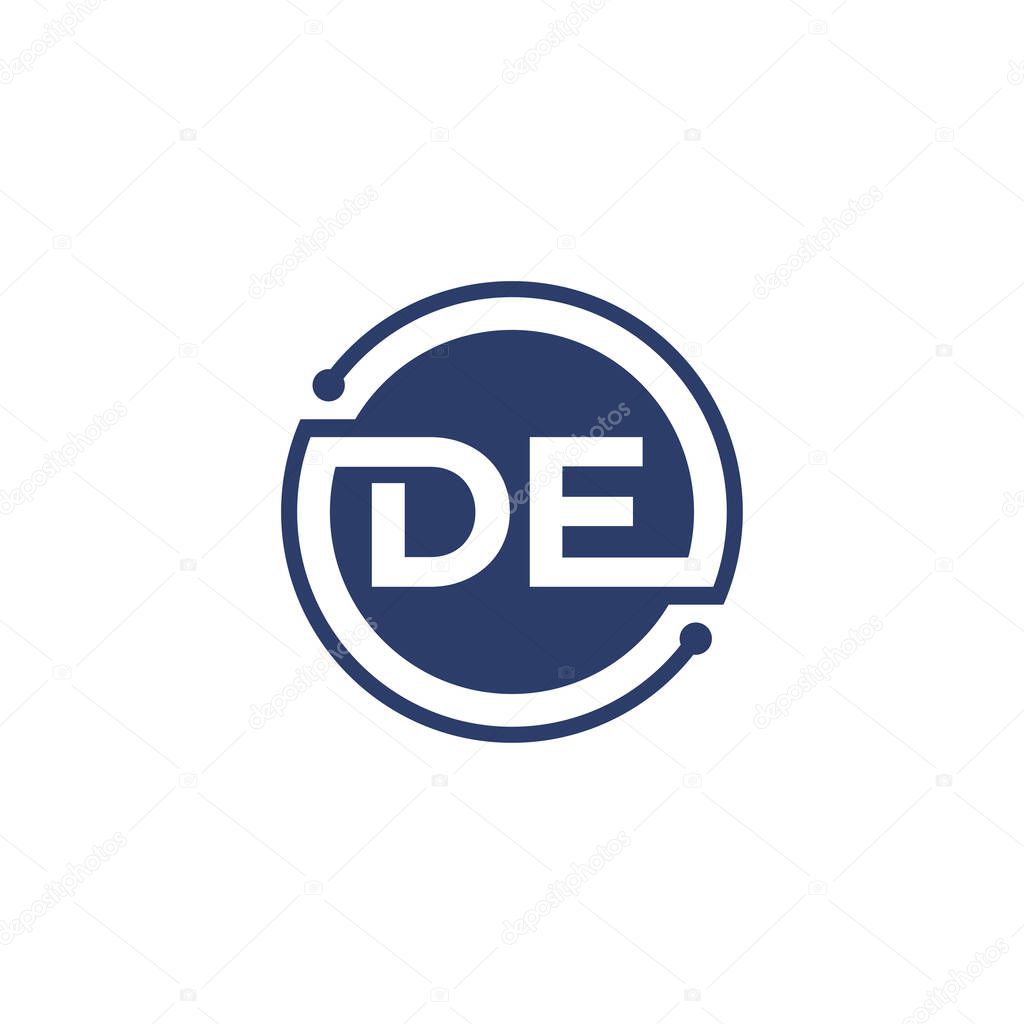 DE Letter logo icon design template elements