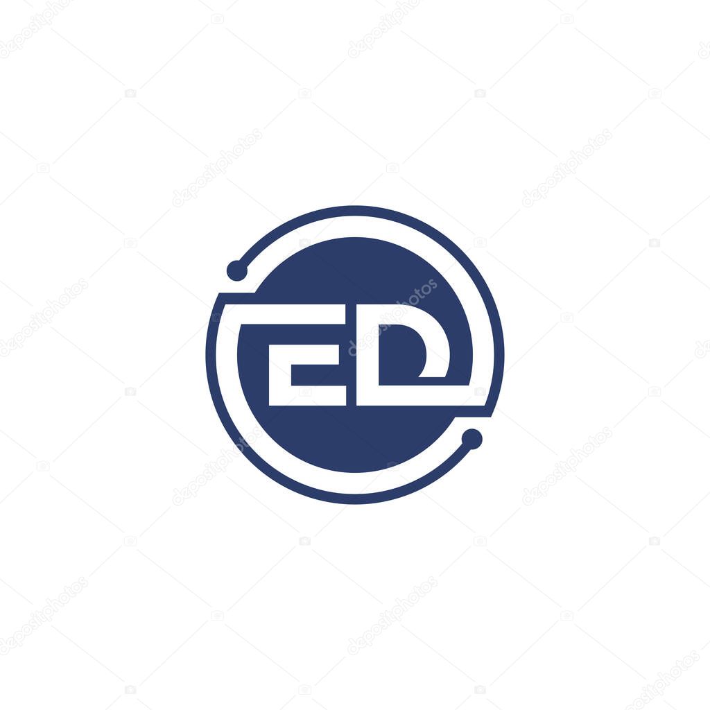 ED Letter logo icon design template elements