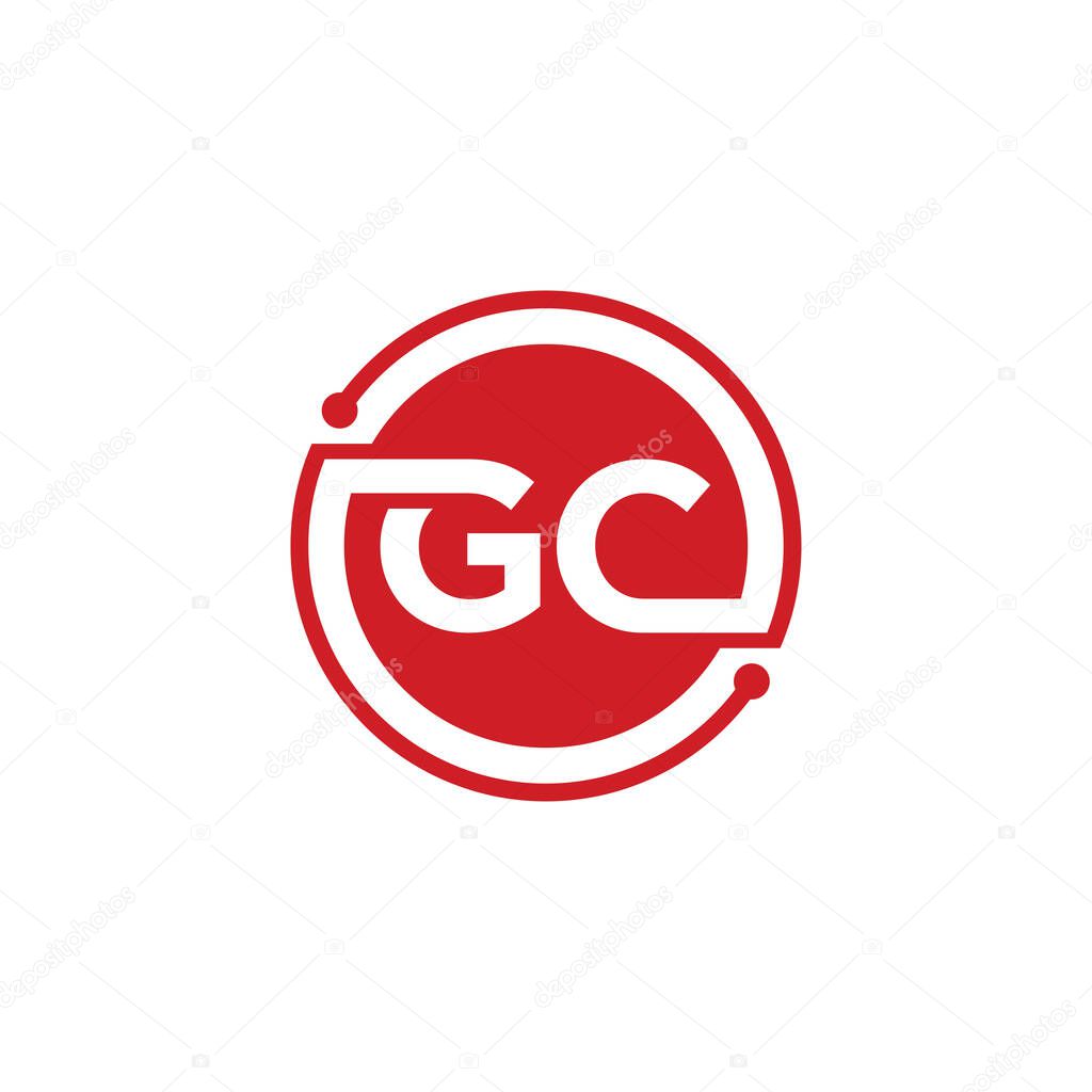 GC Letter logo icon design template elements