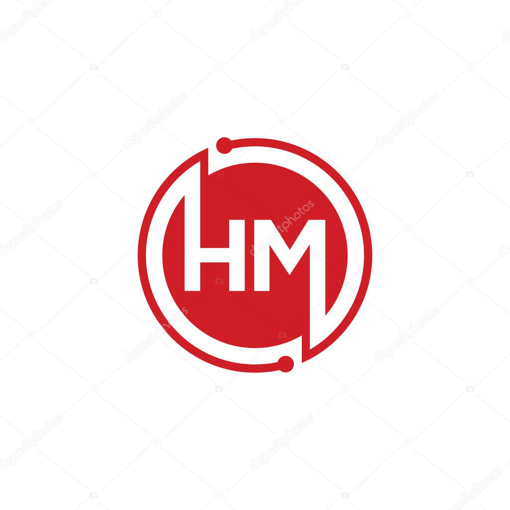 HM Letter logo icon design template elements