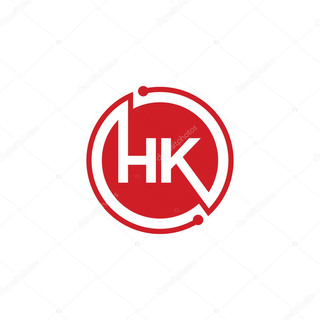 HK Letter logo icon design template elements