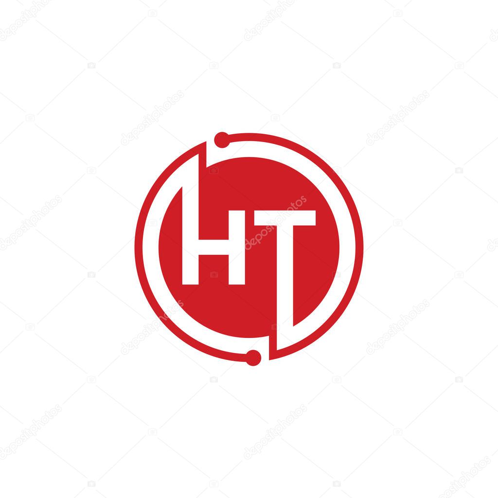 HT Letter logo icon design template elements