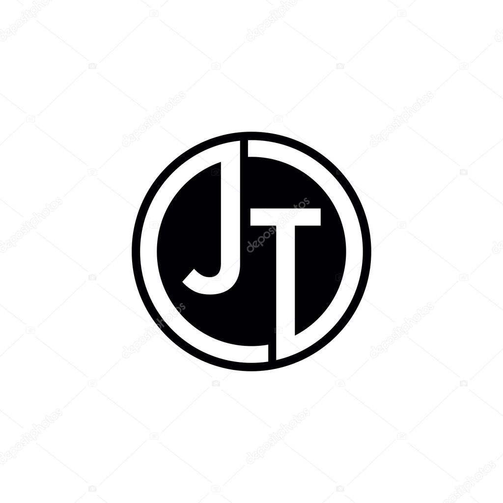JT Letter logo icon design template elements
