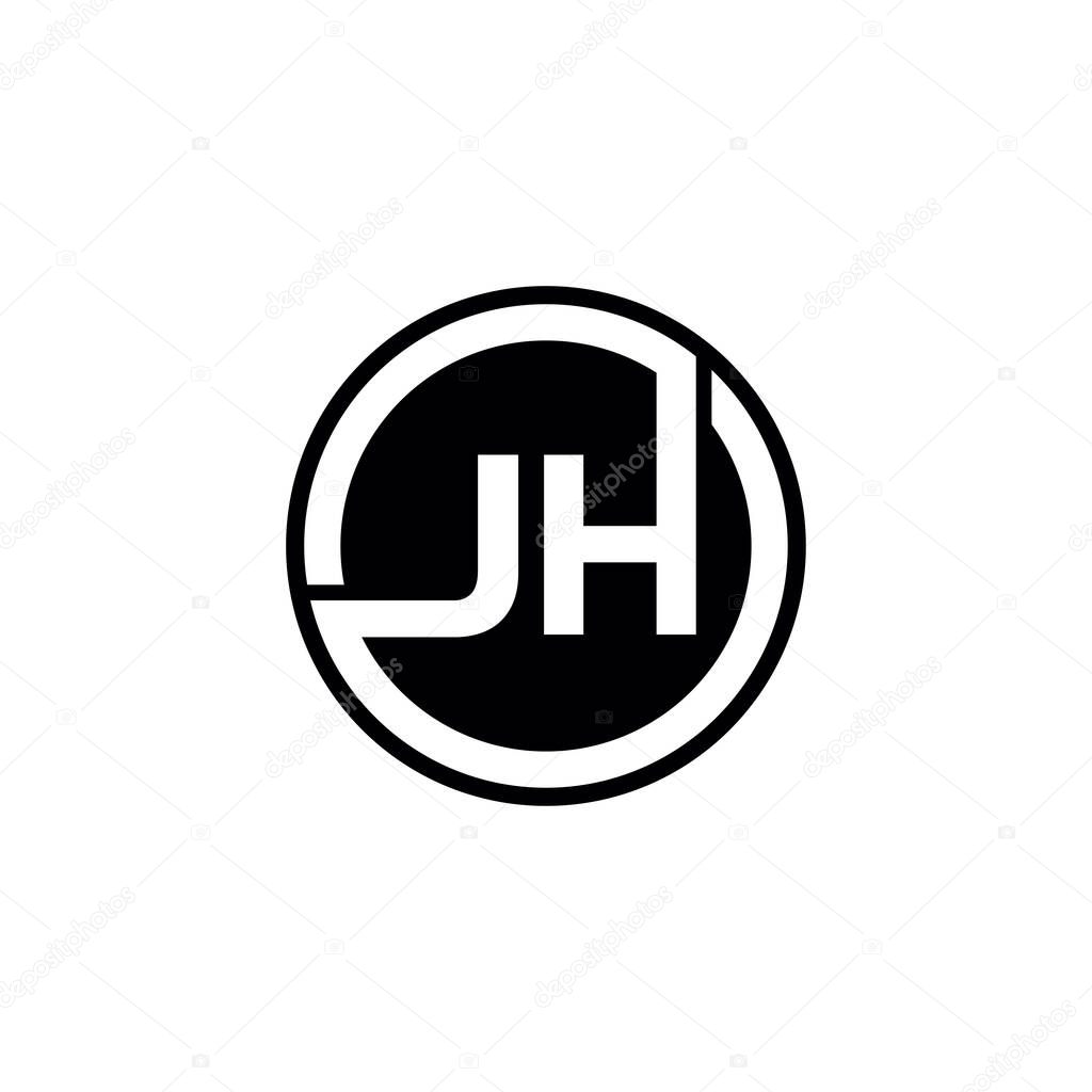 JH Letter logo icon design template elements