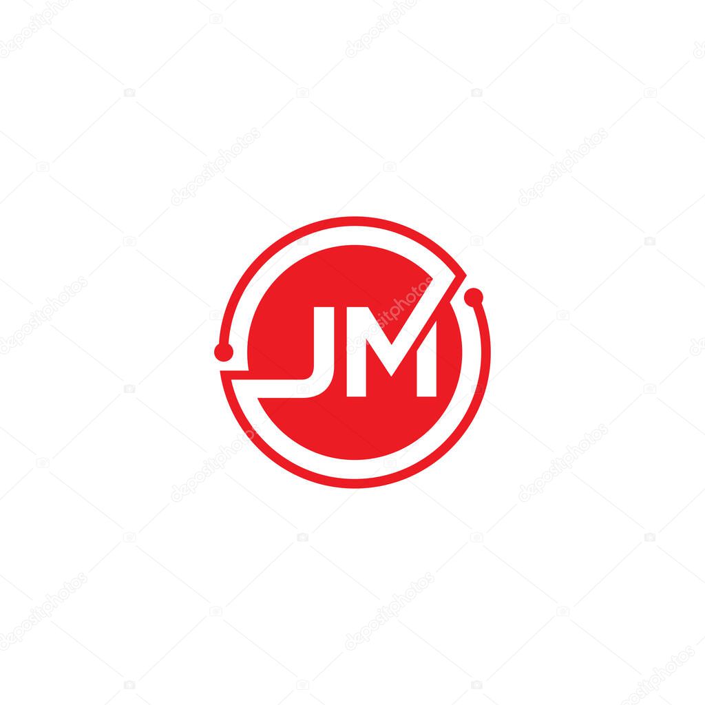 JM Letter logo icon design template elements