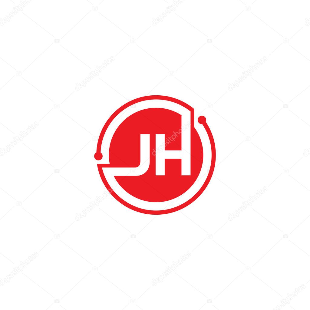 JH Letter logo icon design template elements