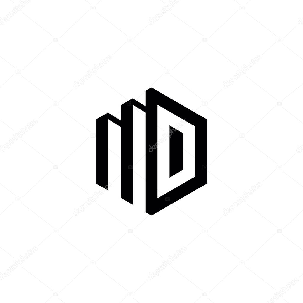 MD Letter logo icon design template elements
