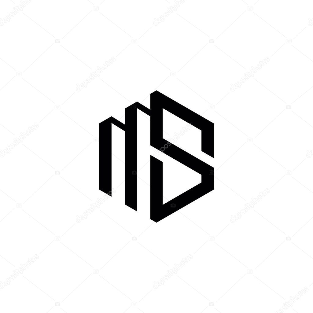 MS Letter logo icon design template elements