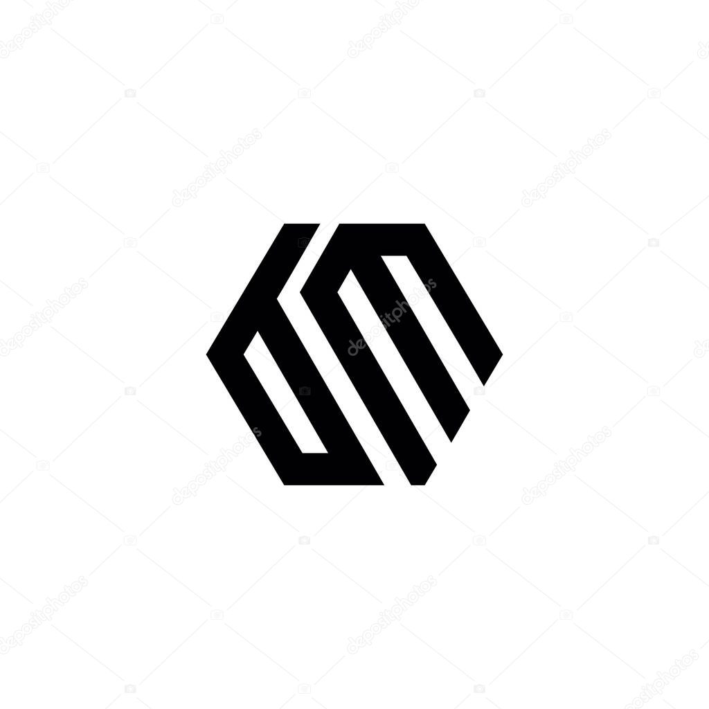 BM Letter logo icon design template elements