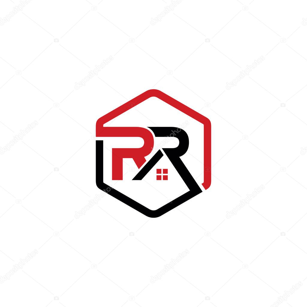 RR Letter logo icon design template elements
