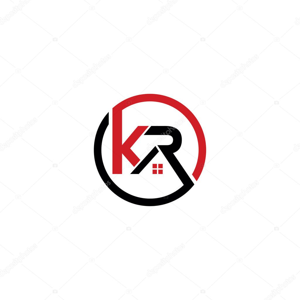 KR Letter logo icon design template elements