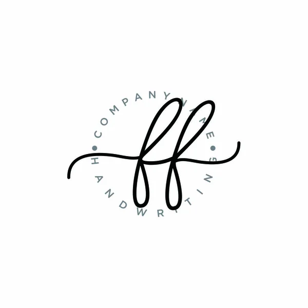 Initial Handwriting Logo Circle Hand Drawn Template Vector — Stock Vector