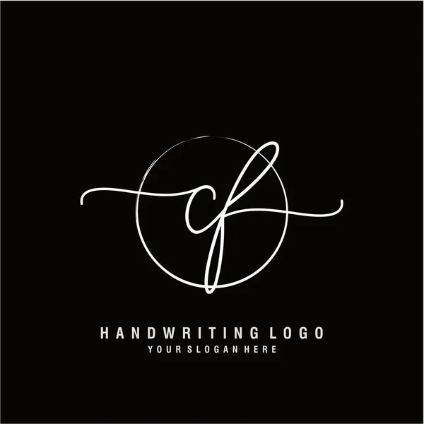Initiale Handschrift Logo Mit Kreis Hand Gezeichnet Schablonenvektor — Stockvektor