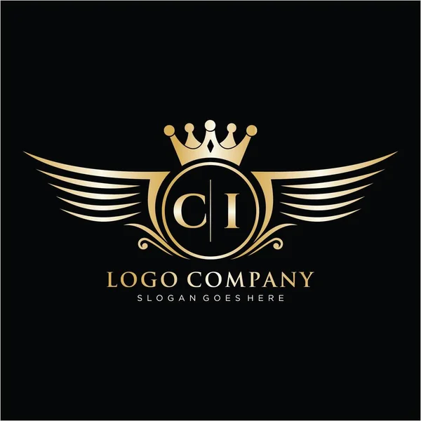 Carta Plantilla Inicial Logotipo Marca Lujo — Vector de stock