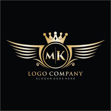 MK Letter Initial Luxurious Brand Logo Template. clipart