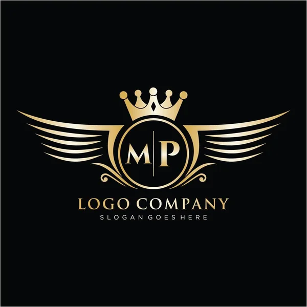 Carta Modelo Logotipo Marca Luxo Inicial — Vetor de Stock