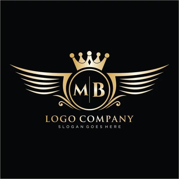 Modelo Inicial Logotipo Marca Luxo Carta — Vetor de Stock